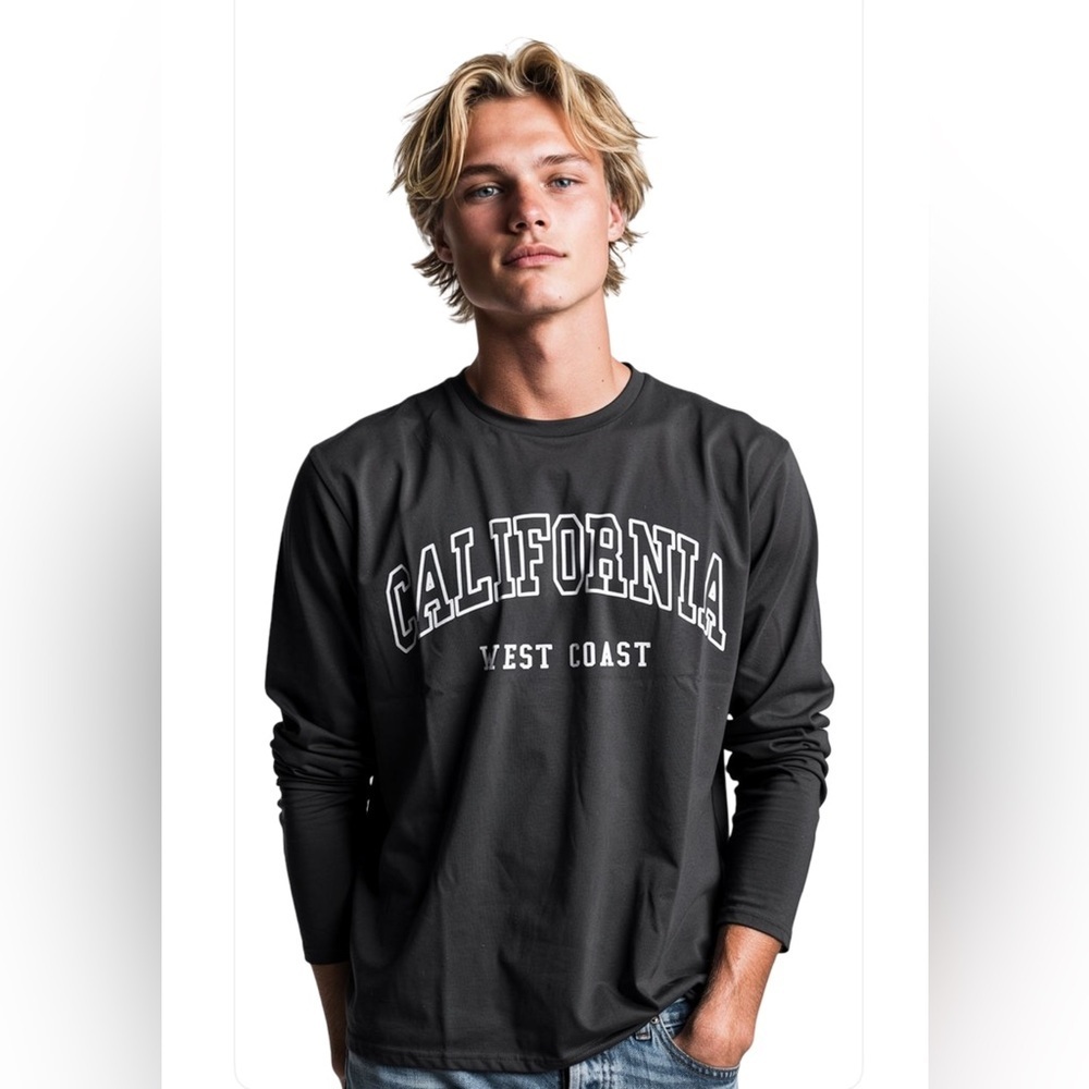 NEW-XL Classic Black & White 
California West Coast 
Long Sleeve
Cotton Top